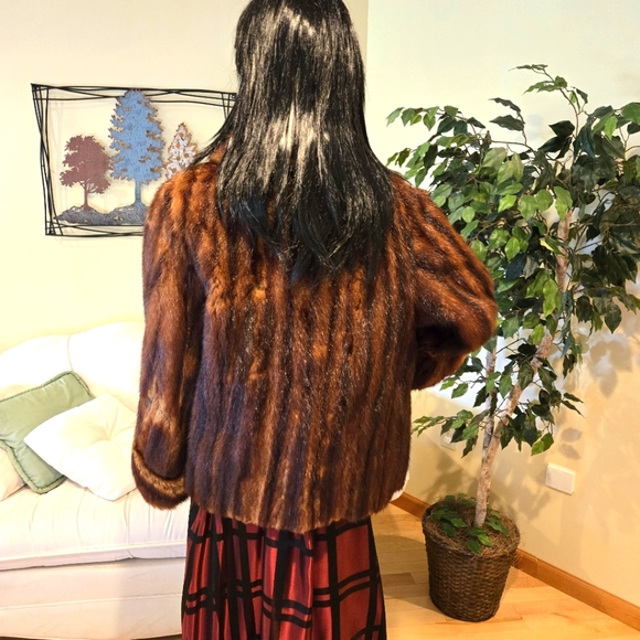 Vintage Mink Fur Jacket, Size 12 - Picture 3 of 16